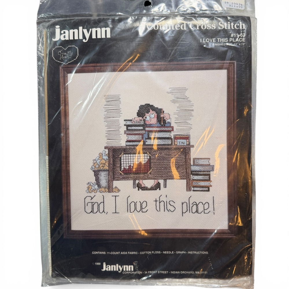 Janlynn I Love This‎ Place Counted Cross Stitch Kit 11-62 Vintage 12x12 New